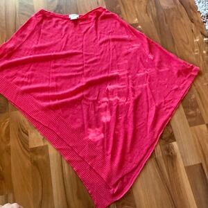 Artisan NY Linen Poncho Top Hot Pink Organic One Size poncho vacation cover‎ up